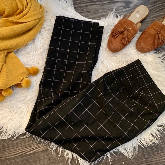 LOFT Pants - NWOT LOFT grey and purple plaid trouser